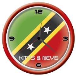 Orologio Kitts and Nevis da parete con bandiera diametro di 28 cm