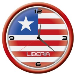 Orologio Liberia da parete con bandiera diametro di 28 cm