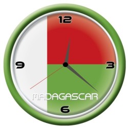 Orologio Madagascar da parete con bandiera diametro di 28 cm