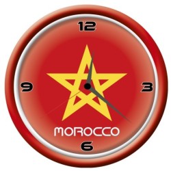 Orologio Marocco da parete con bandiera diametro di 28 cm