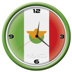 Orologio Mexico da parete con bandiera diametro di 28 cm