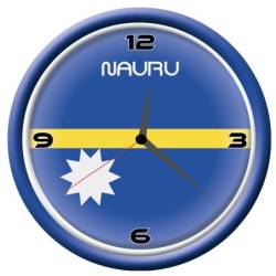 Orologio Nauru da parete con bandiera diametro di 28 cm