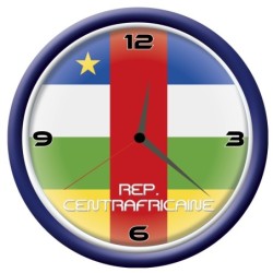 Orologio Repubblica Centrafricana da parete con bandiera diametro di 28 cm