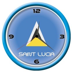 Orologio Saint Lucia da parete con bandiera diametro di 28 cm