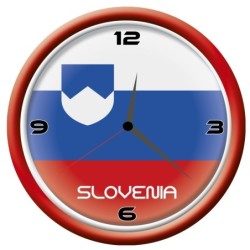 Orologio Slovenia da parete con bandiera diametro di 28 cm
