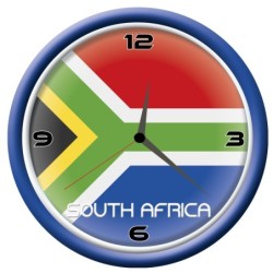 Orologio Sud Africa da parete con bandiera diametro di 28 cm