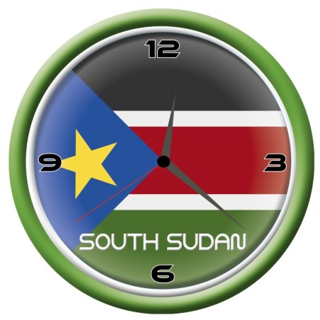Orologio Sud Sudan da parete con bandiera diametro di 28 cm