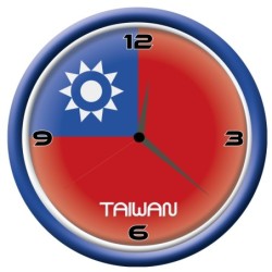 Orologio Taiwan da parete con bandiera diametro di 28 cm