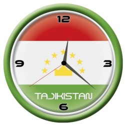 Orologio Tajikistan da parete con bandiera diametro di 28 cm
