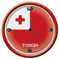 Orologio Tonga da parete con bandiera diametro di 28 cm