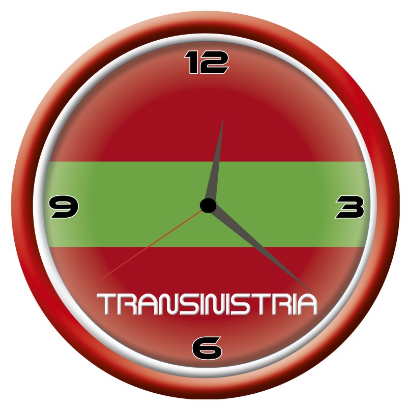 Orologio Transinistria da parete con bandiera diametro di 28 cm