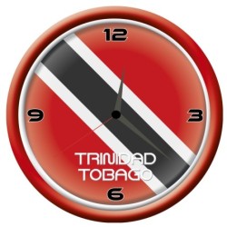 Orologio Trinidad Tobago da parete con bandiera diametro di 28 cm