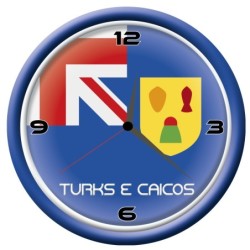 Orologio Turks e Caicos da parete con bandiera diametro di 28 cm