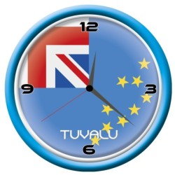 Orologio Tuvalu da parete con bandiera diametro di 28 cm