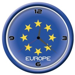 Orologio Unione Europea EU da parete con bandiera diametro di 28 cm
