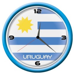 Orologio Uruguay da parete con bandiera diametro di 28 cm