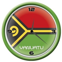 Orologio Vanuatu da parete con bandiera diametro di 28 cm