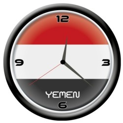 Orologio Yemen da parete con bandiera diametro di 28 cm