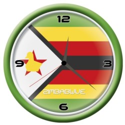 Orologio Zimbabwue da parete con bandiera diametro di 28 cm