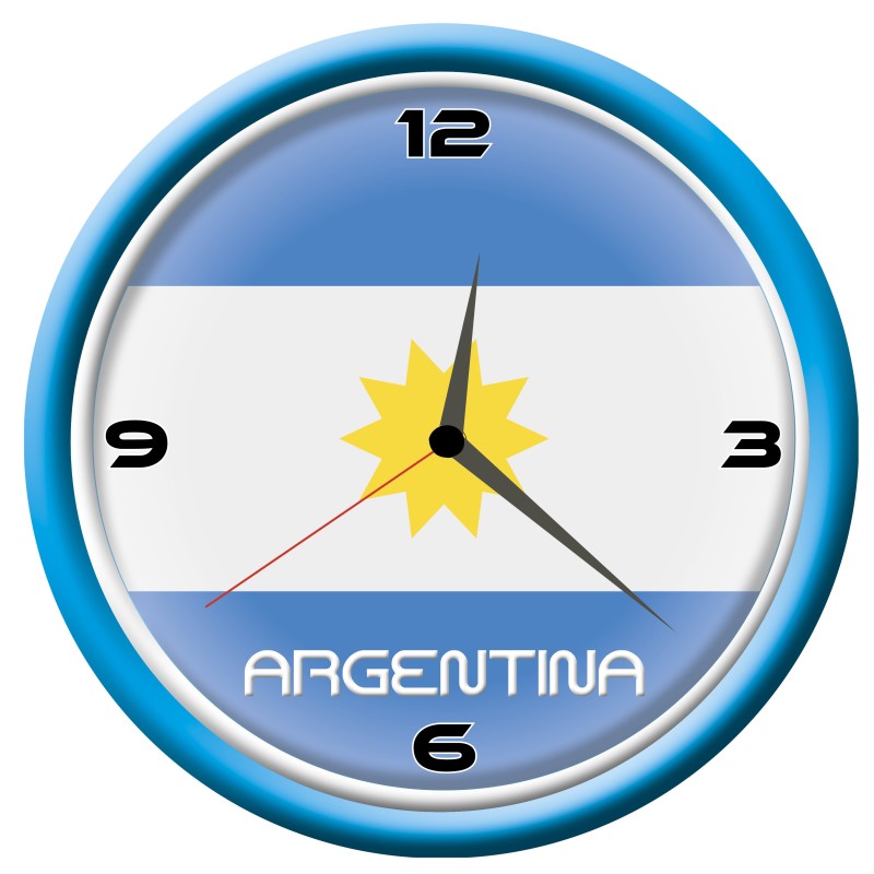 Orologio Argentina da parete con bandiera diametro di 28 cm