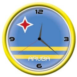 Orologio Aruba da parete con bandiera diametro di 28 cm