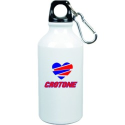 Boraccia bottiglia crotone cuore spezzato con moschettone - 500 ml. - Dimensioni 21 x 6,5 cm