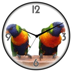 Orologio da parete coppia di pappagalli animali cani gatti uccelli cavalli diametro 28 n.127