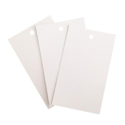 N. 2.000 Etichette listelli cartellini cartoncini con foro in cartoncino bianco 300 gr. con foro - Ft.o 50x80 mm.