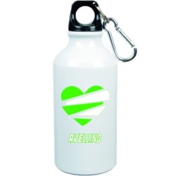 Boraccia bottiglia avellino cuore spezzato con moschettone - 500 ml. - Dimensioni 21 x 6,5 cm
