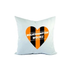 Cuscino divano letto cuore strisce WOLVERHAMPTON WOLVES  formato 40x40 in poliestere