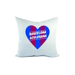 Cuscino divano letto cuore strisce BARCELONA AZULGRANA  formato 40x40 in poliestere