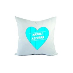 Cuscino divano letto cuore strisce NAPOLI AZZURRA  formato 40x40 in poliestere
