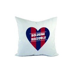 Cuscino divano letto cuore strisce BOLOGNA ROSSOBLU  formato 40x40 in poliestere