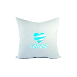 Cuscino divano letto Ferrara biancoazzurra cuore spezzato  formato 40x40 in poliestere