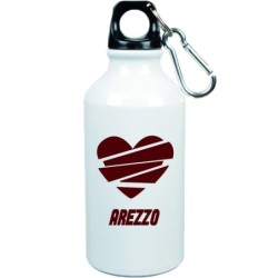 Boraccia bottiglia arezzo cuore spezzato con moschettone - 500 ml. - Dimensioni 21 x 6,5 cm