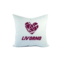 Cuscino divano letto bianco cuore spezzato Livorno  formato 40x40 in poliestere