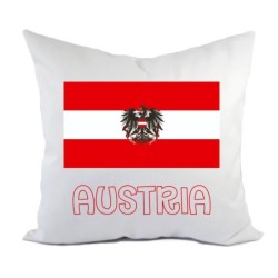 Cuscino divano letto Austria bandiera federa e imbottitura 40x40 cm in poliestere