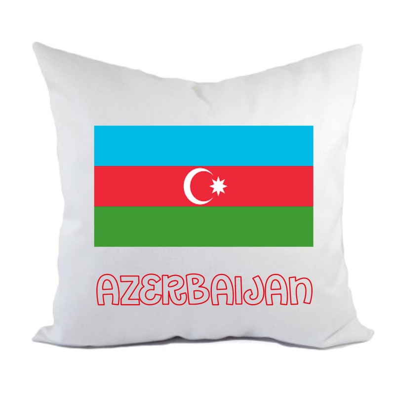 Cuscino divano letto Azerbaijan bandiera federa e imbottitura 40x40 cm in poliestere
