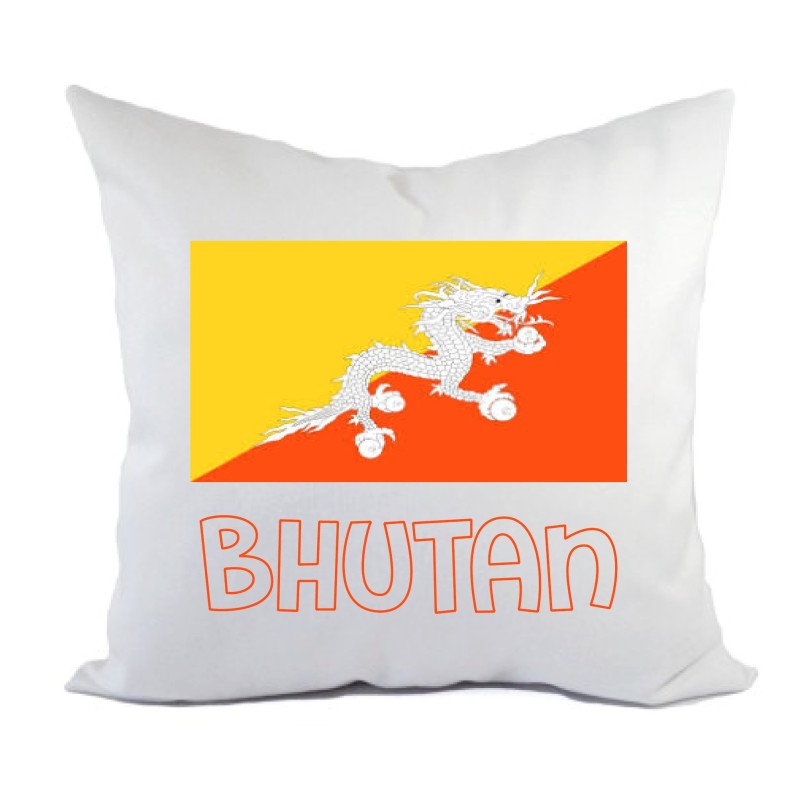 Cuscino divano letto Bhutan bandiera federa e imbottitura 40x40 cm