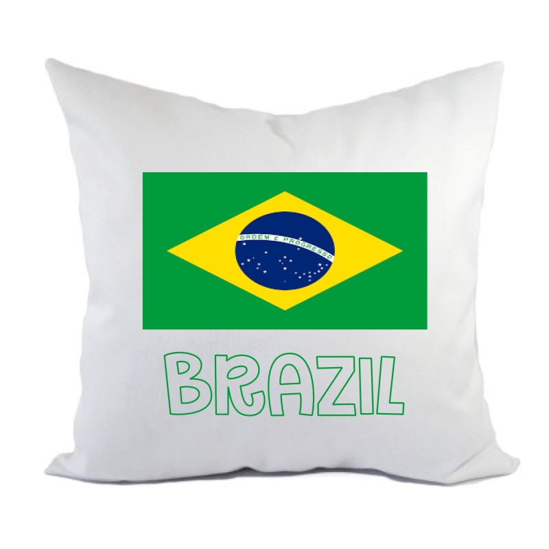 Cuscino divano letto Brasile bandiera federa e imbottitura 40x40 cm in poliestere
