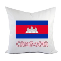 Cuscino divano letto Cambogia bandiera federa e imbottitura 40x40 cm in poliestere