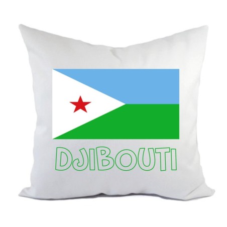 Cuscino divano letto Djibouti bandiera federa e imbottitura 40x40 cm in poliestere