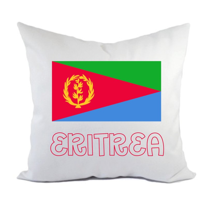 Cuscino divano letto Eritrea bandiera federa e imbottitura 40x40 cm in poliestere