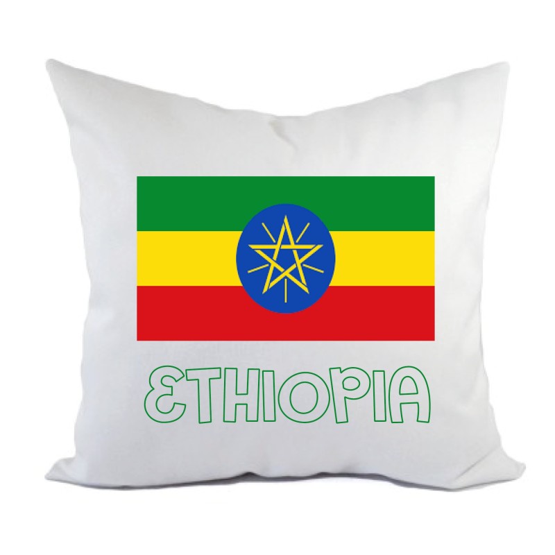 Cuscino divano letto Etiopia bandiera federa e imbottitura 40x40 cm in poliestere