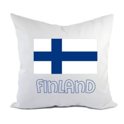 Cuscino divano letto Finlandia bandiera federa e imbottitura 40x40 cm in poliestere