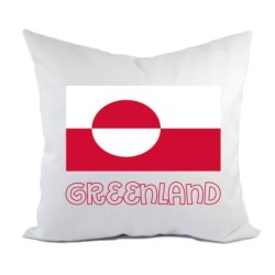 Cuscino divano letto Groenlandia bandiera federa e imbottitura 40x40 cm in poliestere