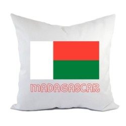 Cuscino divano letto Madagascar bandiera federa e imbottitura 40x40 cm in poliestere
