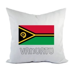 Cuscino divano letto bianco Vanuatu con bandiera federa  40x40 cm in poliestere