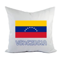Cuscino divano letto bianco Venezuela con bandiera federa  40x40 cm in poliestere