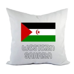 Cuscino divano letto bianco Western Sahara con bandiera federa  40x40 cm in poliestere